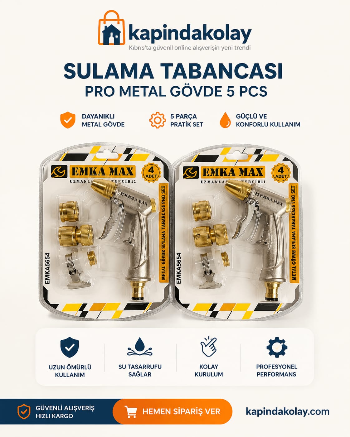 Sulama Tabancası Pro Metal Gövde 5 Parça Set Sulama Tabancası Pro Metal Gövde 5 Parça Set